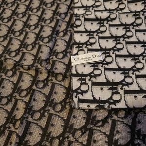 Christian Dior cotton monogram scarf black